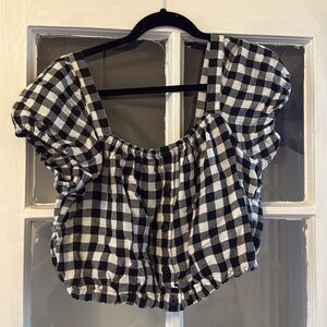 Madewell Cropped Gingham Top